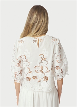Fia embroiedery bluse White Neo Noir 